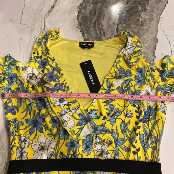 Bebe Adley Print Ruffle Wrap Top - Picture 3 of 3